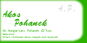 akos pohanek business card